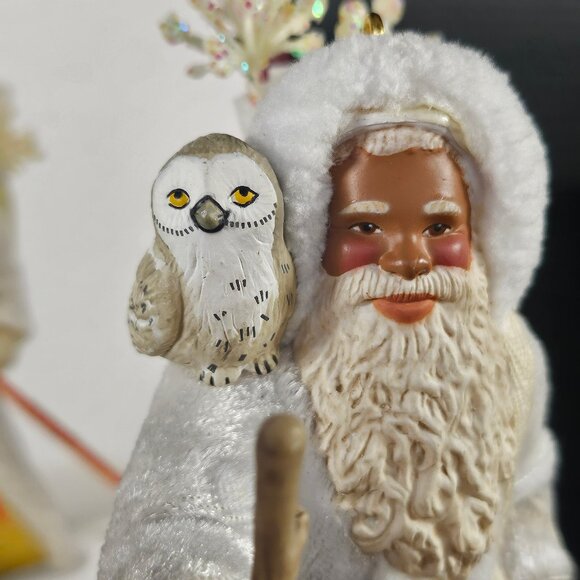 Hallmark Keepsake Father Christmas White And Gold Owl. Number 12 In Series - Picture 7 of 10